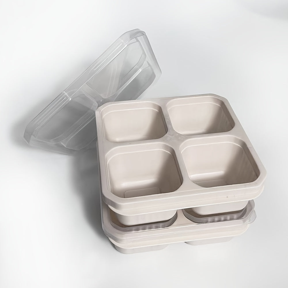 2pcs Bento Snack Box Set with Lids, 4-Compartment Food Storage Containers - Ideal for Meal Prep, Suitable for Camping, RVs, Offices. Microwave and Dishwasher Safe (Available in 4 Colors), Back to School Lunch Box