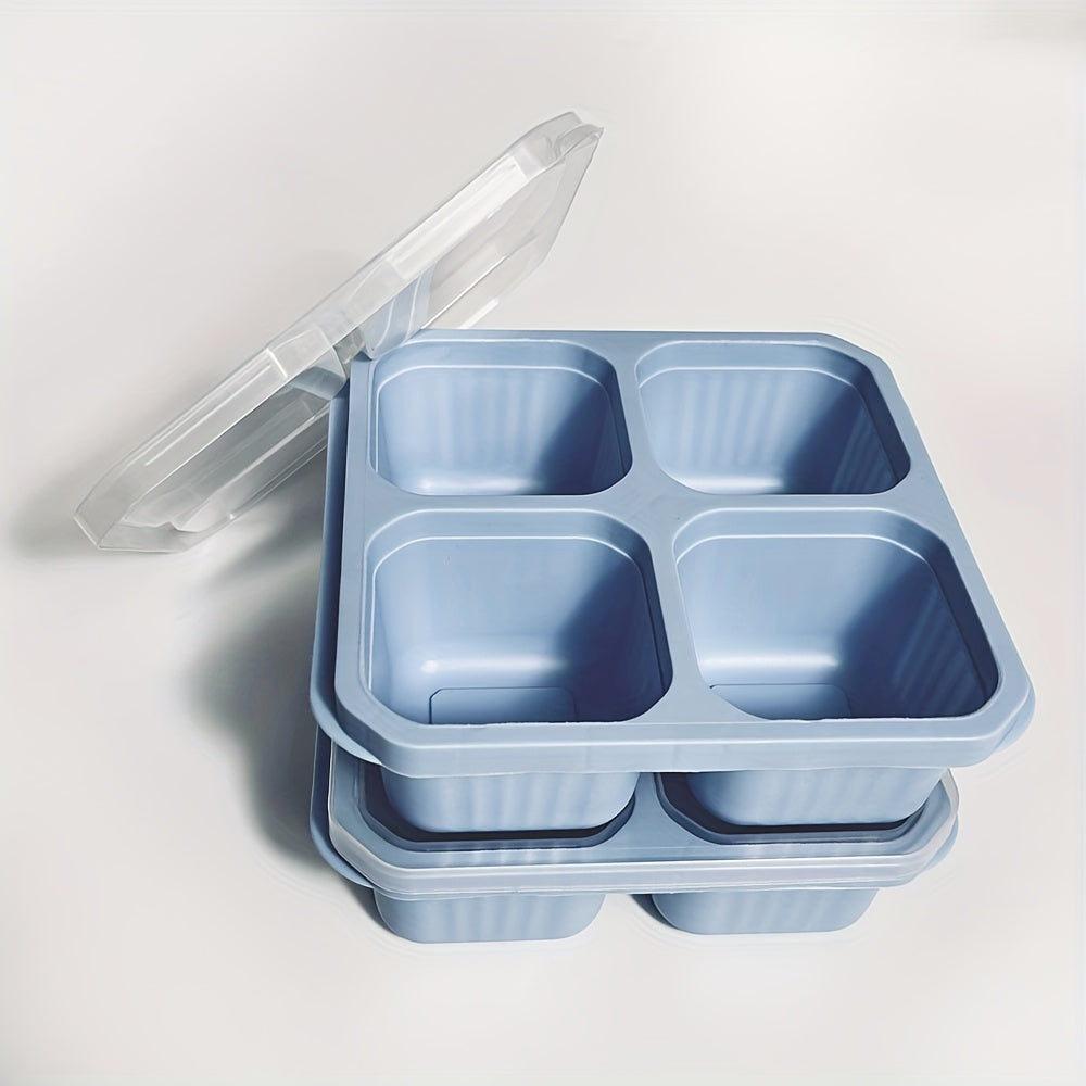 2pcs Bento Snack Box Set with Lids, 4-Compartment Food Storage Containers - Ideal for Meal Prep, Suitable for Camping, RVs, Offices. Microwave and Dishwasher Safe (Available in 4 Colors), Back to School Lunch Box
